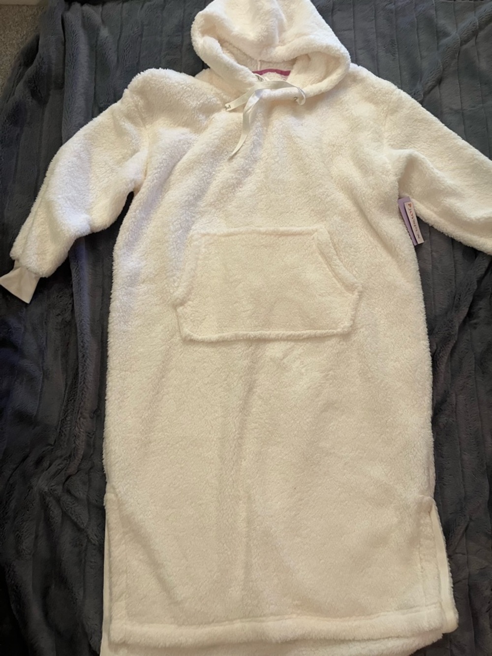 Cozy Plush Hooded Lounge snuggie - Cream